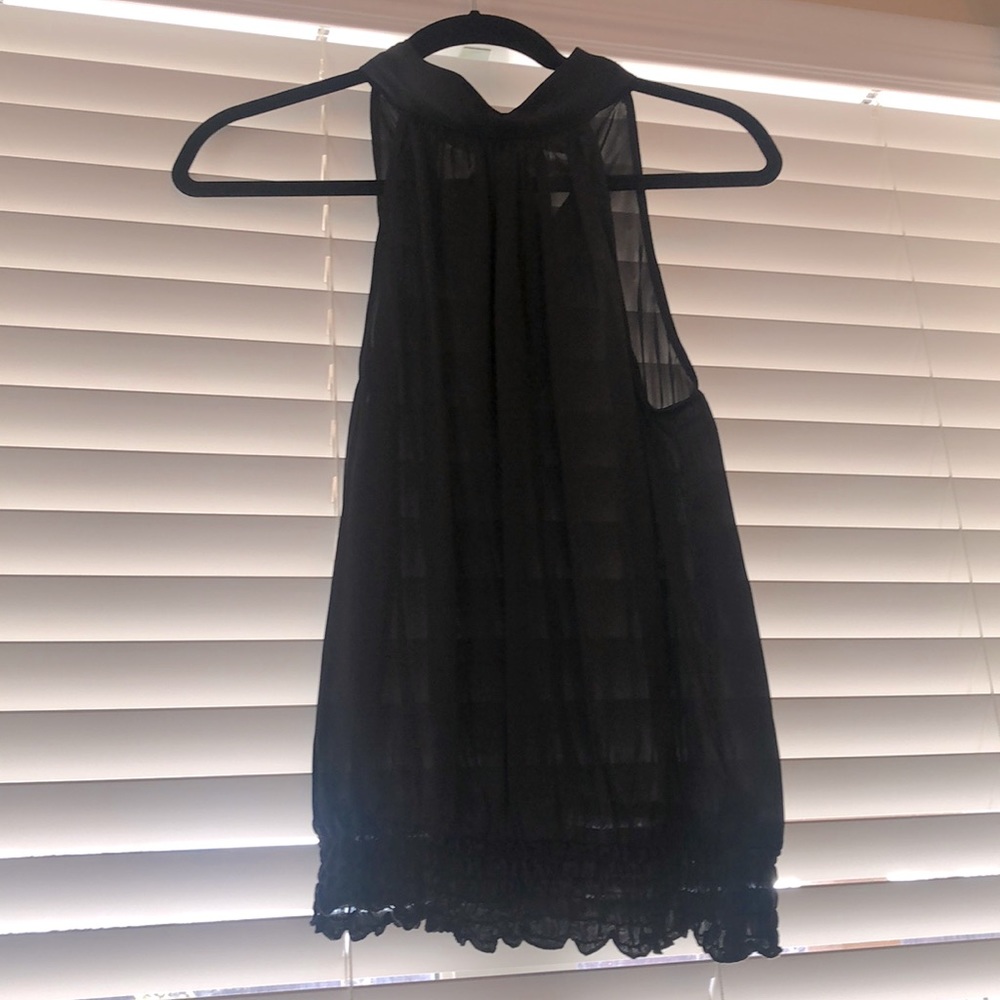 Black halter top blouse
